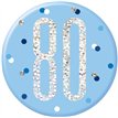 3in GLITZ BLUE 80 BADGE