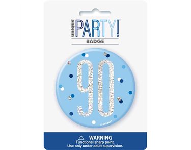 3in GLITZ BLUE 90 BADGE