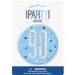 3in GLITZ BLUE 90 BADGE