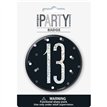 3in BLACK GLITZ 13 BADGE