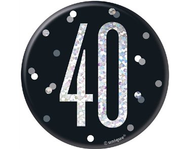 3in BLACK GLITZ 40 BADGE