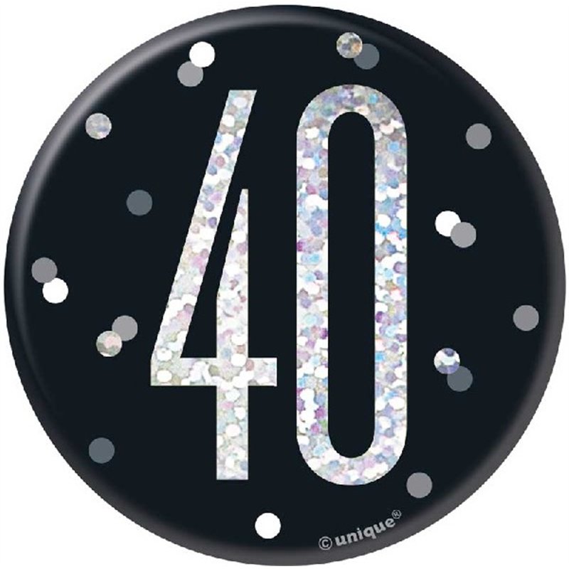 3in BLACK GLITZ 40 BADGE