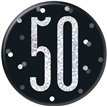 3in BLACK GLITZ 50 BADGE