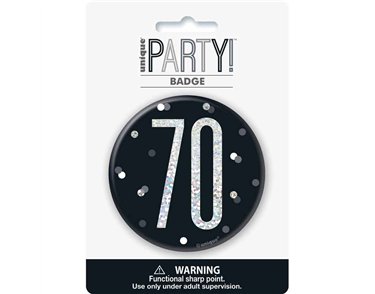 3in BLACK GLITZ 70 BADGE