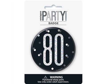 3in BLACK GLITZ 80 BADGE