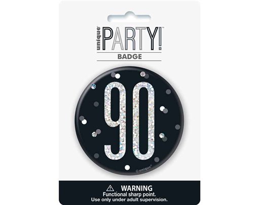 3in BLACK GLITZ 90 BADGE