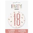 3in GLITZ ROSE GOLD 18 BADGE