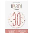 3in GLITZ ROSE GOLD 30 BADGE