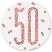 3in GLITZ ROSE GOLD 50 BADGE