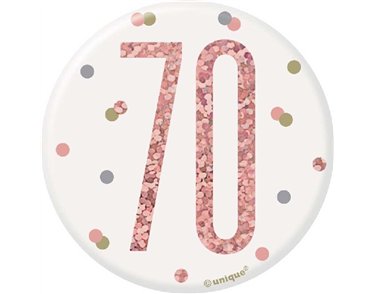 3in GLITZ ROSE GOLD 70 BADGE