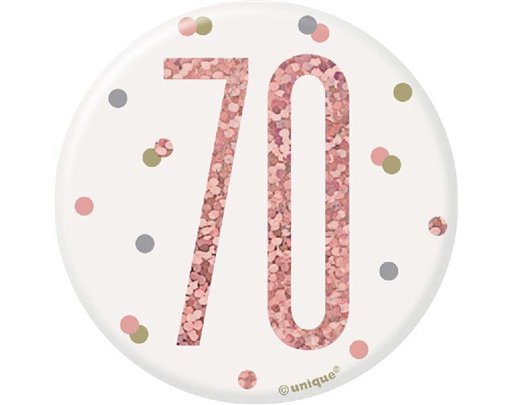 3in GLITZ ROSE GOLD 70 BADGE