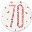 3in GLITZ ROSE GOLD 70 BADGE