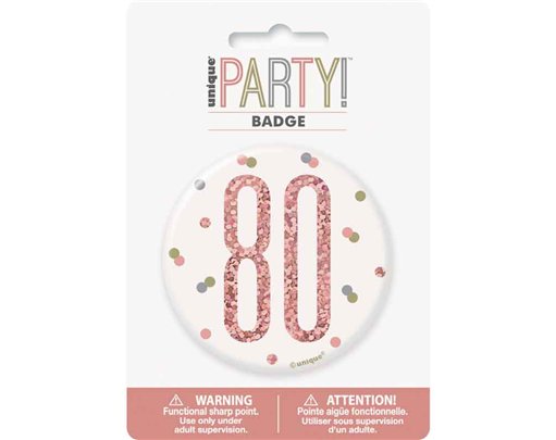 3in GLITZ ROSE GOLD 80 BADGE