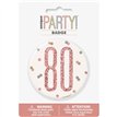 3in GLITZ ROSE GOLD 80 BADGE