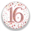 3in 16TH BIRTHDAY ROSE GOLD BADGE