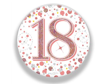 3in 18TH BIRTHDAY ROSE GOLD BADGE