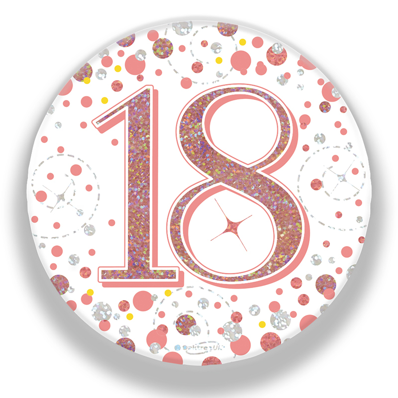 3in 18TH BIRTHDAY ROSE GOLD BADGE