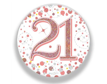 3in 21ST BIRTHDAY ROSE GOLD BADGE