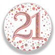 3in 21ST BIRTHDAY ROSE GOLD BADGE