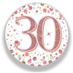 3in 30TH BIRTHDAY ROSE GOLD BADGE
