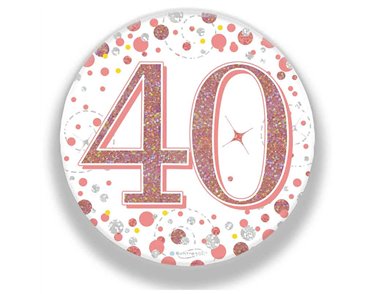 3in 40TH BIRTHDAY ROSE GOLD BADGE