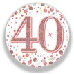 3in 40TH BIRTHDAY ROSE GOLD BADGE