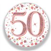 3in 50TH BIRTHDAY ROSE GOLD BADGE