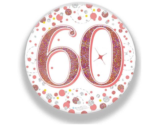 3in 60TH BIRTHDAY ROSE GOLD BADGE