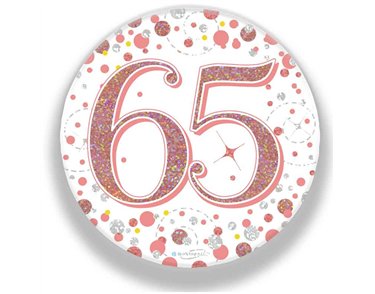 3in 65TH BIRTHDAY ROSE GOLD BADGE