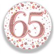 3in 65TH BIRTHDAY ROSE GOLD BADGE