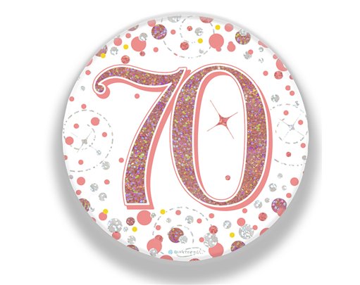3in 70TH BIRTHDAY ROSE GOLD BADGE