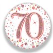 3in 70TH BIRTHDAY ROSE GOLD BADGE