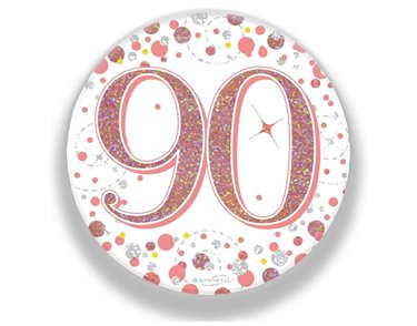 3in 90TH BIRTHDAY ROSE GOLD BADGE