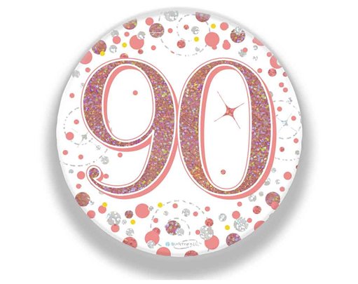 3in 90TH BIRTHDAY ROSE GOLD BADGE