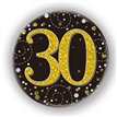 3in 30TH BIRTHDAY BLACK & GOLD BADGE