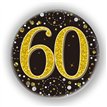 3in 60TH BIRTHDAY BLACK & GOLD BADGE