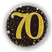 3in 70TH BIRTHDAY BLACK & GOLD BADGE