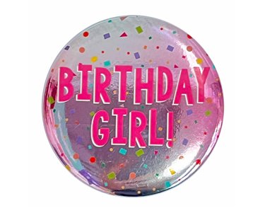 BIRTHDAY GIRL CONFETTI BADGE