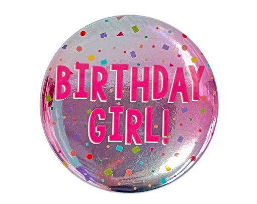 BIRTHDAY GIRL CONFETTI BADGE