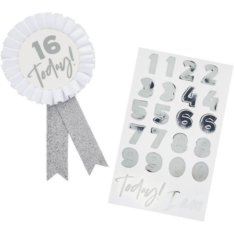 SILVER MILESTONE BIRTHDAY BADGE PERSONALISED