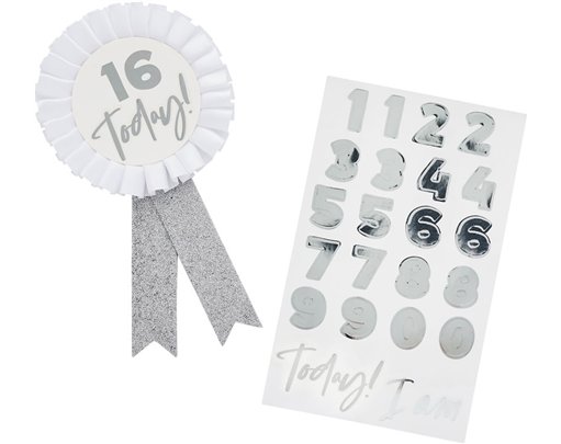 SILVER MILESTONE BIRTHDAY BADGE PERSONALISED