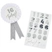 SILVER MILESTONE BIRTHDAY BADGE PERSONALISED