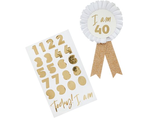 GOLD MILESTONE BIRTHDAY BADGE PERSONALISED