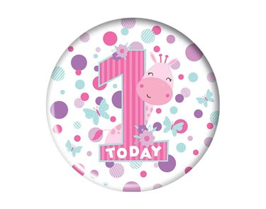 5.5cm AGE 1 GIRL BADGE 6S