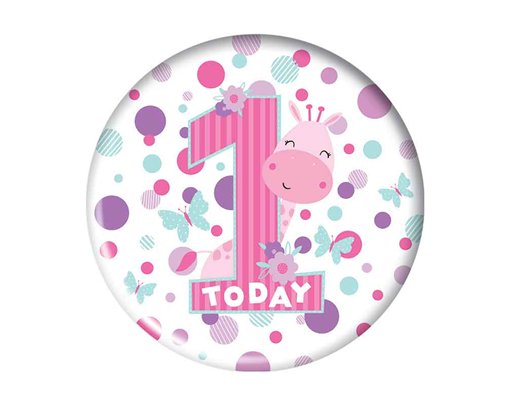 5.5cm AGE 1 GIRL BADGE 6S