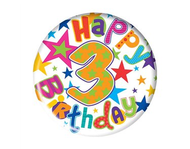 5.5cm AGE 3 BOY BADGE 6S
