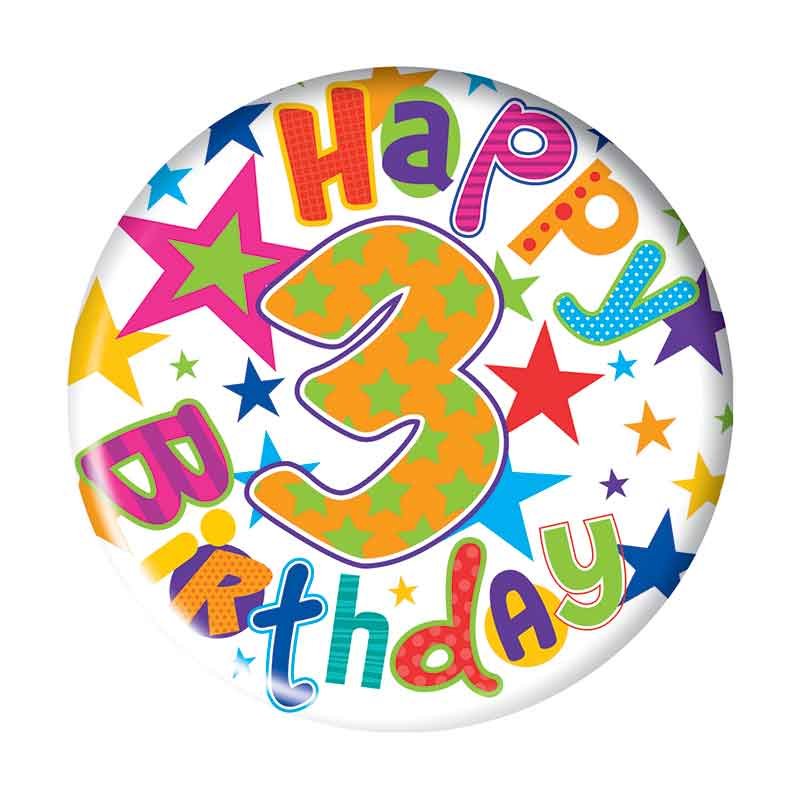 5.5cm AGE 3 BOY BADGE 6S