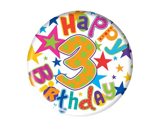 5.5cm AGE 3 BOY BADGE 6S