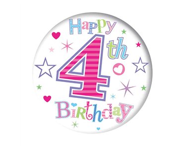 5.5cm AGE 4 GIRL BADGE 6S