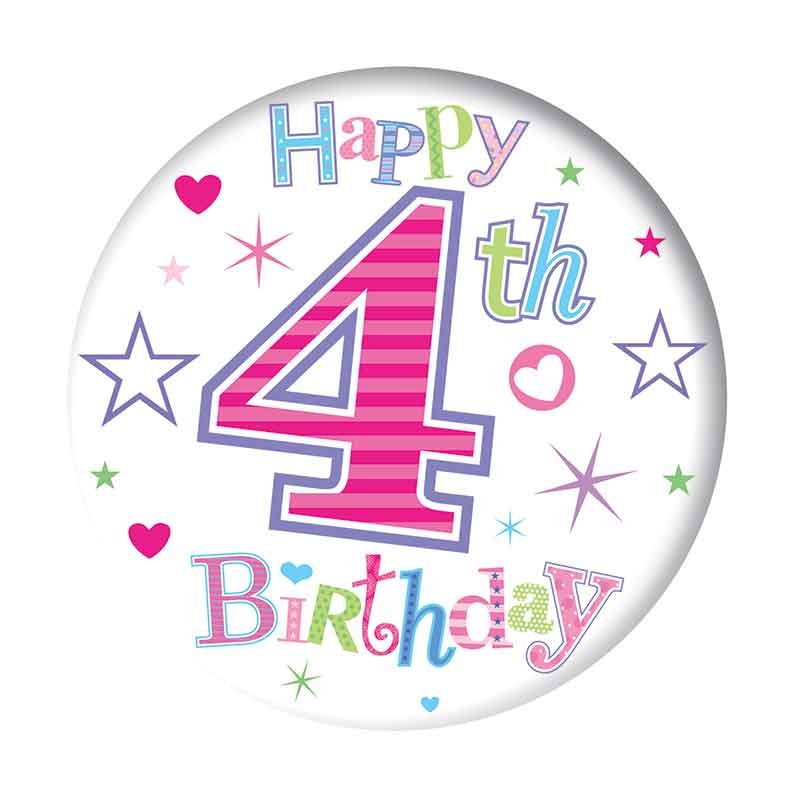 5.5cm AGE 4 GIRL BADGE 6S